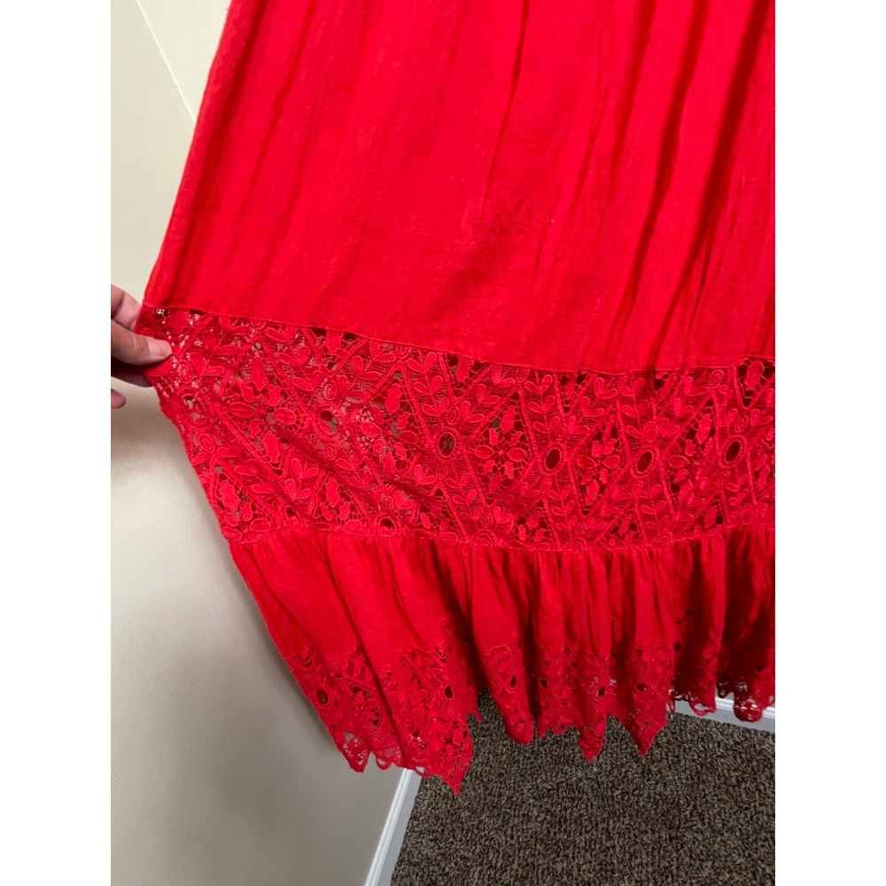 Free People Dress Women's 6 Rhapsody Crochet Lace Boho Fairy Western Maxi Dress - Picture 8 of 16